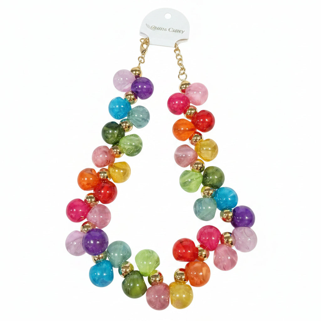 Bubblegum Cluster statement necklace-assorted colors